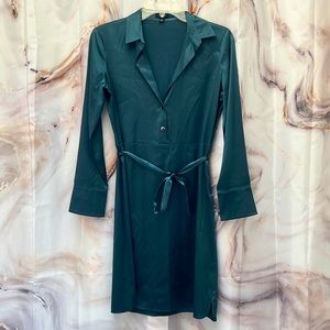 Ann Taylor Silk Tie Waist Shirtdress Sz SP
